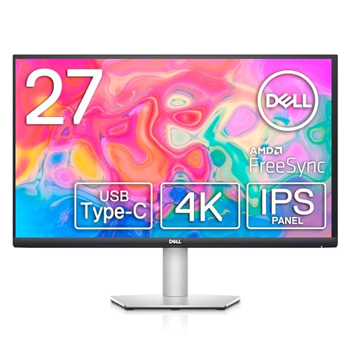 Dell S2722QC 27-inch 4K UHD 3840 x 2160 60Hz Monitor, 8MS Grey-to-Grey Response Time (Normal Mode), Built-in Dual 3W Integrated Speakers, 1.07 Billion Colors, Platinum Silver (Latest Model)
