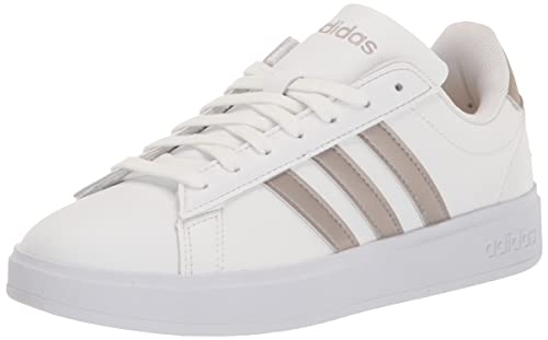 adidas Womens Grand Court 2.0 White/Platin Metallic/Platin Metallic 10