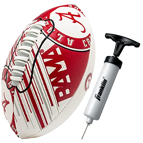 Franklin Sports Alabama Crimson Tide Foam Football - Youth Mini Football for Kids - 8.5" Junior Soft Foam Ball - SPACELACE Easy Grip Cover - Perfect Toy for Kids