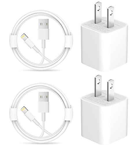 iPhone Charger [Apple MFi Certified] USB Charger Block with 6ft USB to L Cable Compatible with iPhone 14 13/12/11/XS/XR/X 8 7/iPad - 2Pack