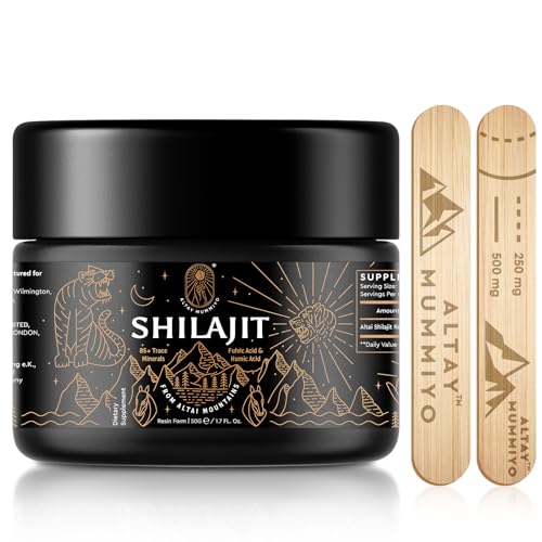 Shilajit Resin with Fulvic Acid & Trace Minerals, Original Siberian Pure Shilajit with 85+ Humic Acid Supplement Gel for Energy & Immune System - 100 Serving / 50g