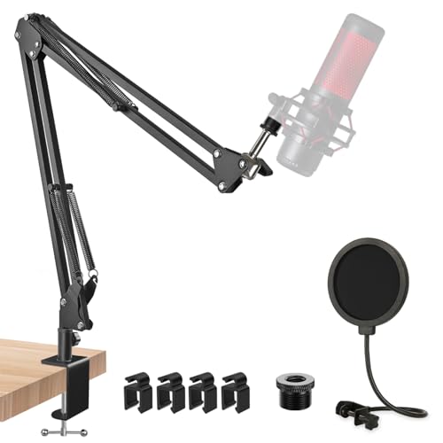 Rigych QuadCast Boom Arm Mic Stand, Adjustable Mic Arm Suspension Boom Scissor Microphone Stand for HyperX QuadCast S, QuadCast 2 S RGB-USB, QuadCast 2 Condenser Microphone