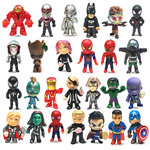 YINGCHENG 26 Pieces Superhero Mini Action Figures Sets for Boys Titan Hero Series Small Super Hero Sets，Ornaments Toys Supplies，Birthday Party Gifts Cupcake Toppers Decoration