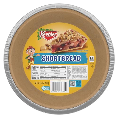 Keebler Ready Crust 9-Inch Shortbread Pie Crusts, Premade Pie Crusts For Baking And No-Bake, 12 ct