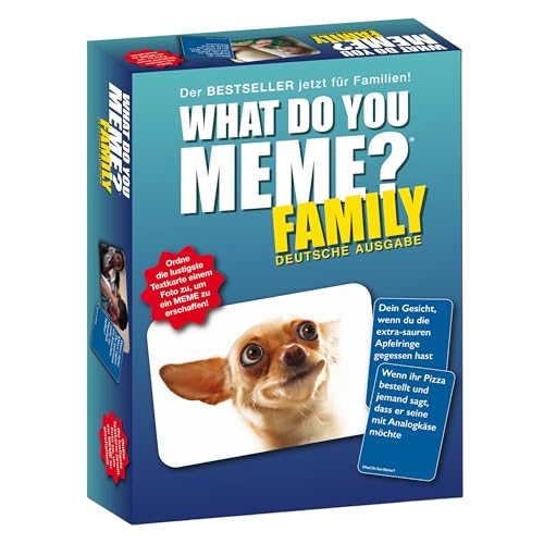 HUCH! | 882592 | What DO You Meme? Family | Deutsche Ausgabe Familienspiel | Partyspiel | für 3 bis 20 Spieler ab 8 Jahren | Mit vielen neuen Memes für noch mehr Spielspaß!