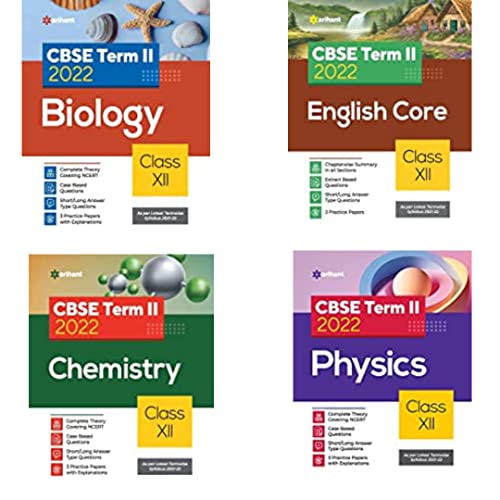 Arihant CBSE Term 2 Physics, Chemistry, Mathematics & English Core Class 12 Sample Question Papers (As per CBSE Term 2 Sample Paper Issued on 14 Jan 2022) (Set of 4 Books)