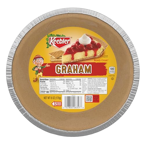 Keebler Ready Crust 9-Inch Graham Cracker Pie Crusts, Premade Pie Crusts For Baking And No-Bake, 12 ct