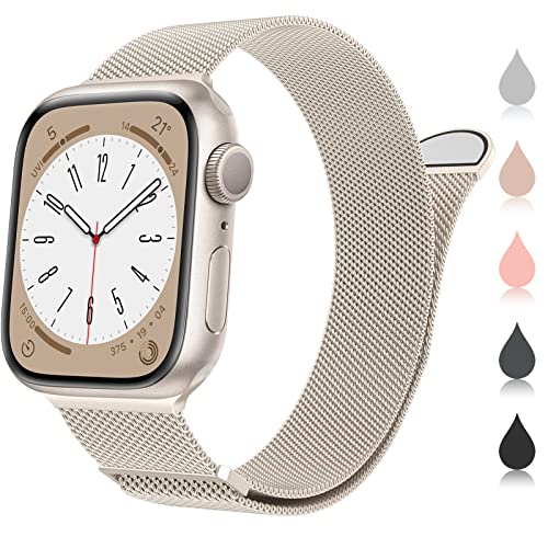MARGE PLUS Compatible with Apple Watch Band 38mm 40mm 41mm 42mm 44mm 45mm 46mm 49mm Women and Men, Stainless Steel Milanese Loop Band Replacement for iWatch Series 10, Ultra 2, SE, Ultra 9 8 7 6 5 4
