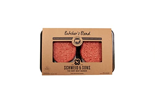 Schweid and Sons, Butcher's Blend, Beef Burgers, 80% Lean/20% Fat, 1.325 lb, Pack of 4