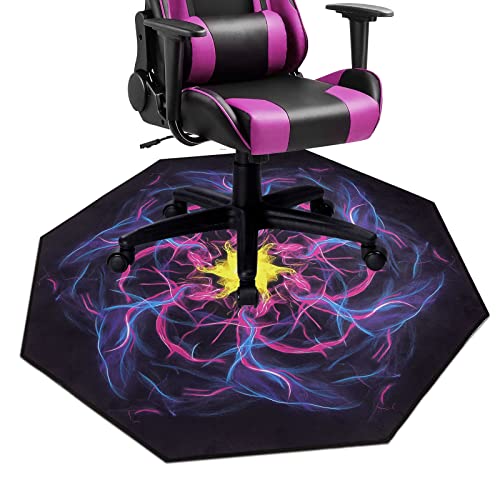 HiiARug Chair Mat for Hardwood Floor Anti-Slip Floor Protector Octagon Gaming Computer Chair Mat for Home Office Gaming Room(47"x47", Star)