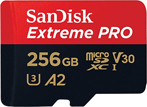 SanDisk 256GB Extreme PRO micro SD card + SD adapter, (For Smartphones, Action Cams, Drones, Speeds up to 200 MB/s) A2 App Performance + RescuePro Deluxe UHS-I, Class 10, U3,