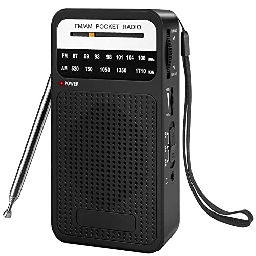Portable Radio AM FM with Long Range Reception, Goodes Transistor Radio with Loud Speaker, Headphone Jack, 2AA Battery Operated, Loud Speaker, Suitable for Indoor, Outdoor and Emergency Use