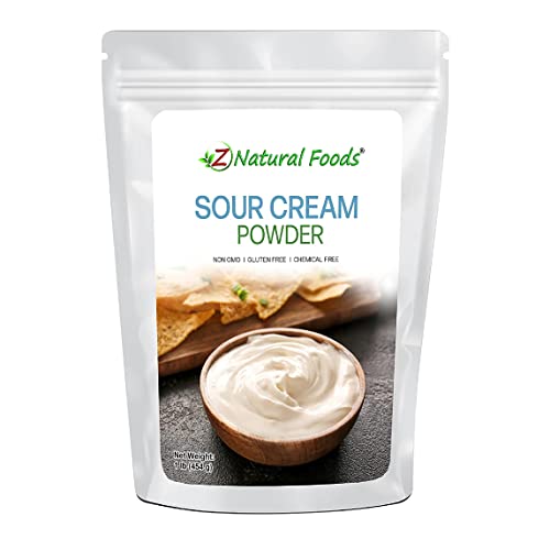 Z Natural Foods Sour Cream Powder, Probiotic-Rich Cream Powder with Long Shelf Life, Low-Lactose, Perfect for Baked Items, Dips, and Dishes, Non-GMO, Gluten-Free, Kosher