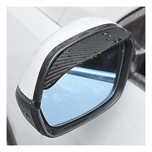 Blilo 2PCS Smoke Visor Guards for Car Side Mirrors - Waterproof Carbon Fiber Auto Rain Eyebrows for Cars, Trucks and SUVs - Universal Fit (Black)