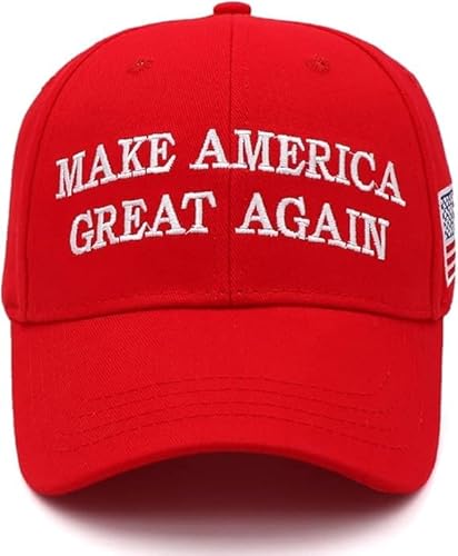 MAGA Trump 2024 Make America Great Again Hat - Donald Trump Slogan USA Flag Baseball Cap, Red, One Size