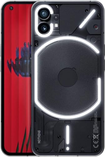Nothing Telefon (1) - 8 GB RAM + 256 GB, Glyph-Schnittstelle, 50-MP-Doppelkamera, Nothing Betriebssystem, 6,55-Zoll-OLED-Display mit 120 Hz, Schwarz