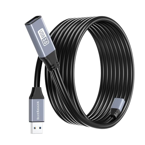 BlueRigger USB 3.0 Extension Cable (25FT/7.5M, Active, 5 Gbps, Type A Male to Female Adapter Cord) - Long USB Repeater Extender for VR Headset, Printer, Hard Drive, Flash Drive, Keyboard, Mouse, Xbox