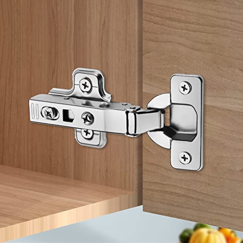 Chibery 10 PCS Full Overlay Soft Close Hinges, CLIP ON Plate for Easy Installation, 105 Degree, Silent Hydraulic, Frameless European Concealed Hinges for Kitchen Cabinet Door, Wardrobes, and Bookcases
