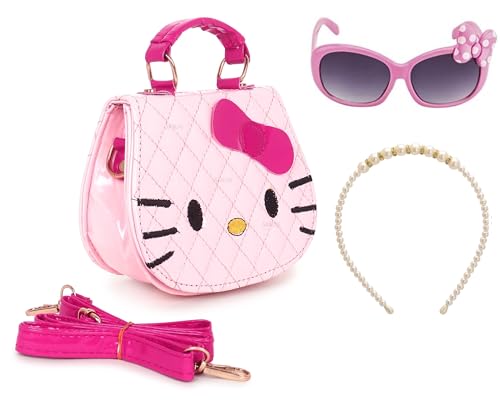 Sanjis Enterprise Kids cartoon hardshell Sling Bag Combo - Children's Crossbody Bag with Matching Sunglass and pearl hairband (Pack of 3)|Rakhi gift|birthday return gift