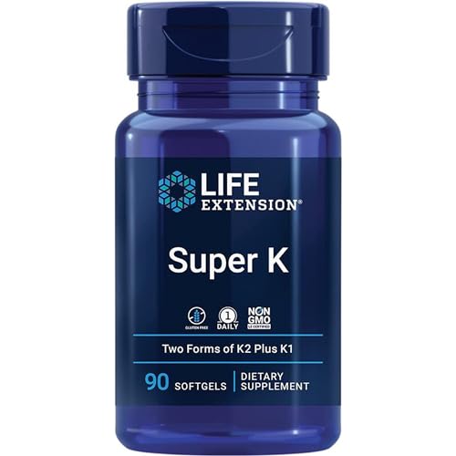 Life Extension, Super K, 90 glutenfreie Softgels, 2600mcg Vitamin K je Dosis, Sojafrei, GMO frei, Geschmacksneutral