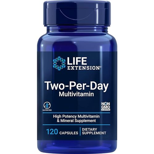 Life Extension Multivitamin Two per day, 120 Kapseln, Laborgeprüft, Glutenfrei, Sojafrei, Ohne Gentechnik