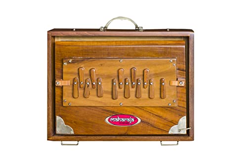 Shruti Box, Maharaja Premium, Teak Wood, Brass, 12x9x3 Inch, C-to-C, Bag, In USA, Tuned 440, Surpeti Instrument. Best for Yoga, Kirtan, Vocal SB-S