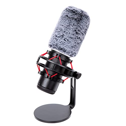 YOUSHARES QuadCast Mic Windscreen, Furry Wind Cover Compatible with HyperX QuadCast Mic and HyperX QuadCast S microfono for Filter Ambient and Breathing Winds
