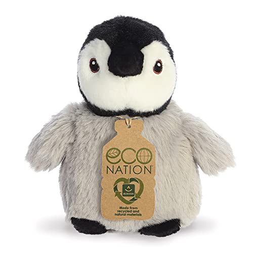 Aurora, 35083, Eco Nation Mini Penguin, 5In, Recycled Soft Toy, Grey