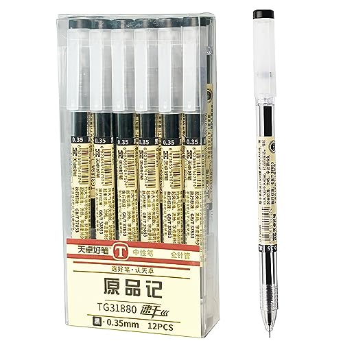 Penagic Pen, Japanese Pens Ink Pen, 0.35 mm Fine Point Pens, Black Gel Pens, Extra Fine Tip Thin Pen, Japanese Korean Pen School Stationary Supplies