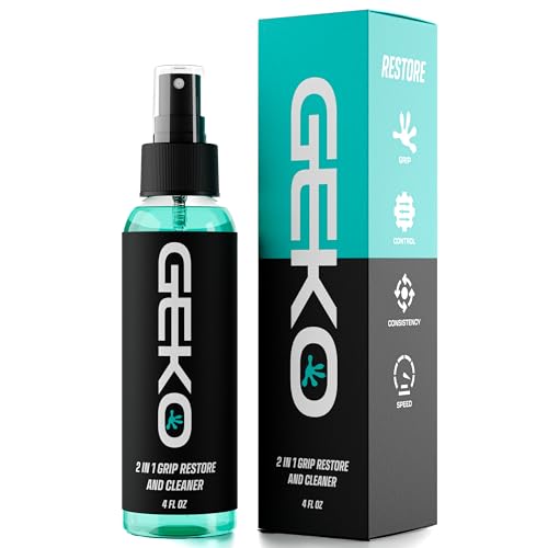 Geko 2 in 1 Grip Restore and Cleaner - #1 Sport Cleaner Formulated for Grip - Grip Spray for Golf, Football, Baseball, Basketball, Soccer, Tennis, Pickleball, Volleyball - Removes Dirt And Oil