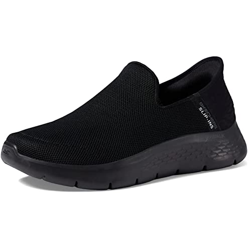 Skechers Men's Go Flex Hands Free Slip-ins Athletic Slip-on Casual Walking Shoes Sneaker, Black/Black, 9.5