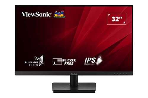 Viewsonic VA3209-MH 80 cm (32 Zoll) Büro Monitor (Full-HD, IPS, HDMI, VGA, Lautsprecher, Eye-Care, Eco-Mode) Schwarz