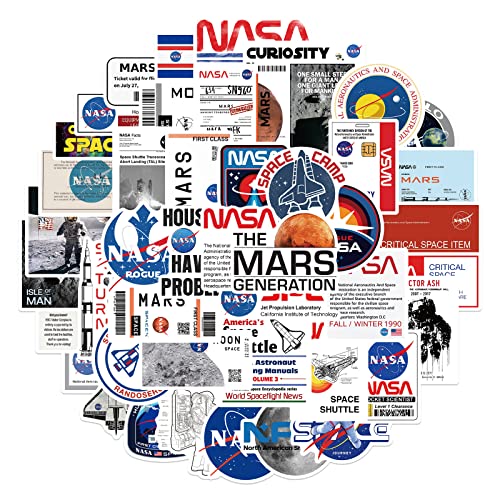 50 Packs Astronaut Poster Stickers Water Bottles Laptop Phone Motorcycle Computer Guitar Skateboard Hydroflasks NASA Vinyl Sticker Waterproof Aesthetic Trendy Decals for Teens Girls Adults