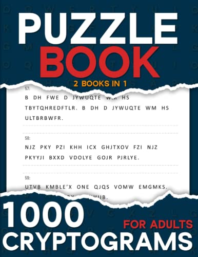 1000 Cryptograms Puzzle Book for Adults (2 Books in 1): Ultimate Cryptograms 1000 large print, Amazing and Inspirational Quotes for Adults & Teens