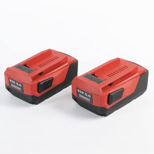 HHiMXPO 2 Pack 22V 5.0Ah Replacement Lithium-Ion Battery Compatible with Hilti B22 21.6V 22V Cordless Power Tools