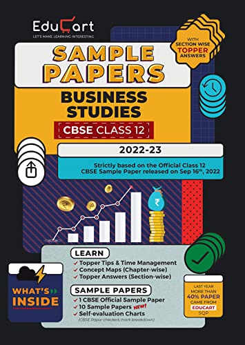 Educart CBSE Class 12 Sample Papers 2022-23 BUSINESS STUDIES (With Exclusive Topper Tips and Marks breakdown for 2023 Exams)
