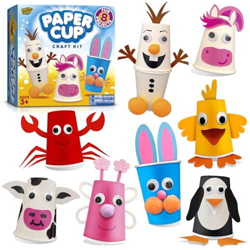 Arts and Crafts Kit for Kids Ages 3, 4, 5, 6 – Create 8 Cute Animal Projects – Gift Set for Girls & Boys