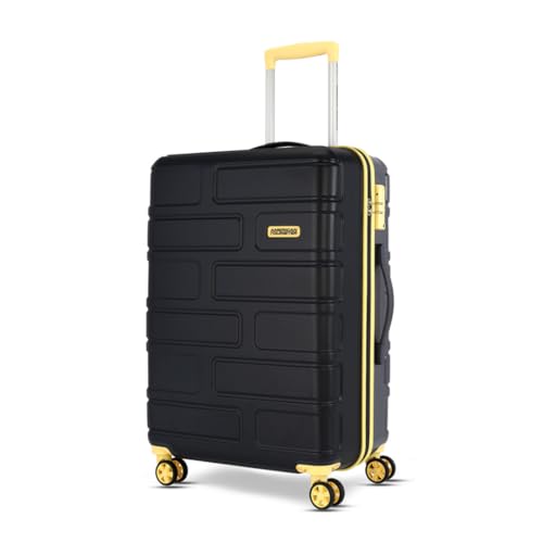 American Tourister BRICKLANE+ 79 CM Large Check-in Polycarbonate (PC) Hard Sided 8 Wheels Spinner Luggage/Suitcase/Trolley Bag for Travel (Charcoal Grey)