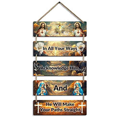 Sehaz Artworks Jesus Wooden Wall Hangings for Home Decoration | Home Decor Items for Living Room | Decorative Items for Home Decoration | Room Decor Wall Decor Items for Bedroom | Bible Verse | Christian- 5-0012