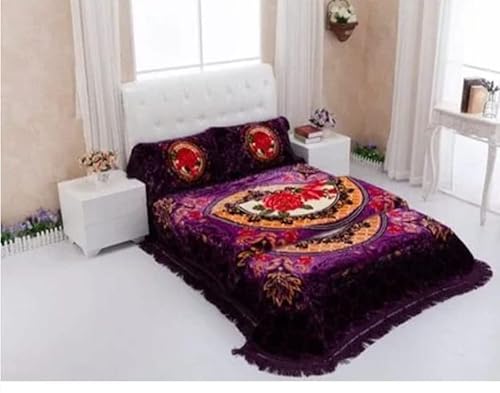 Bezzilish Home Warm Bedsheets for Winter, Double Bedsheet for Winter, Specially for Bridal and Groom with Fancy Bag Packing #4
