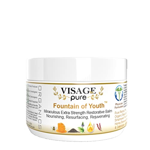 Visage Pure Fountain of Youth - Extra Strength Restorative Melting Balm- Powerful Combination of Retinol, Bakuchiol Oil, and Resveratrol. Immense Nutrition, Intensive Wrinkle Repair, Exceptional Glow