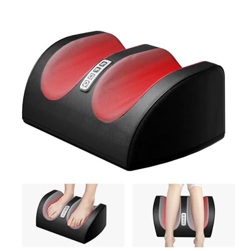 LINGTENG Shiatsu Foot Massager Machine with Heat, Foot and Calf Massager with Massage Roller, Deep Tissue Massager for Plantar Fasciitis, Pain Relief, Promotes Blood Circulation, Gifts for Women & Men