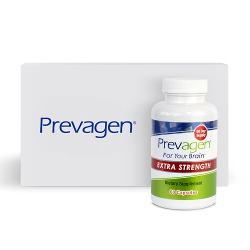 Prevagen Extra Strength 20mg, 60 Capsules |1 Pack| with Apoaequorin & Vitamin D with Attractive and Stackable Prevagen Storage Box