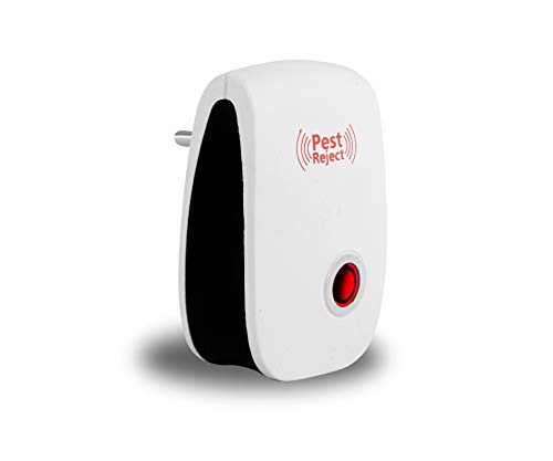 PEST REJECT Ultrasonic Pest Repeller to Repel Rats, Cockroach, Mosquito, Home Pest and Rodent Repelling Aid for Mosquito, Cockroaches, Ants Spider Insect Pest Control Electric Pest Repelling (White)