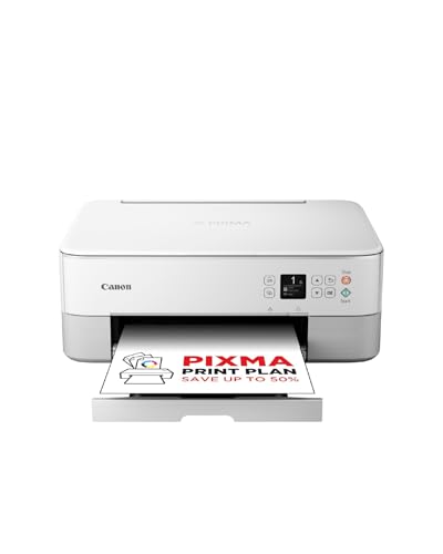 Canon PIXMA TS5351i Multifunktionsdrucker 3in1 Drucker/Kopierer/Scanner, WLAN, Randlosfotos, kabelloses Drucken/Scannen via Cloud + Smartphone, Duplex, 2. Einzug, PIXMA Print Plan kompatibel, weiß