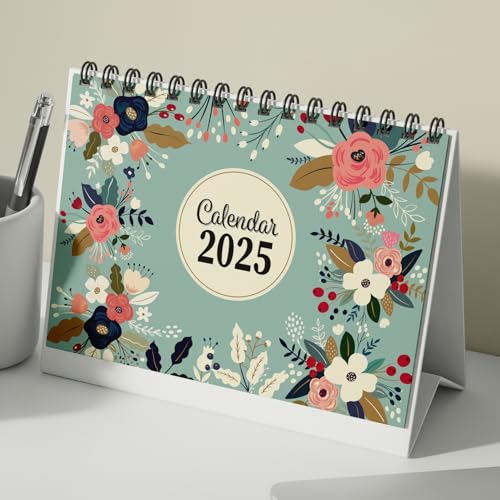 Kaameri Bazaar | Jan 2025- April 2026 l Floral Desk Calendar l With inspirational quotes -16 Months l Includes notes section l 170 gsm l Planning, Tracking & Scheduling l Black Wiro