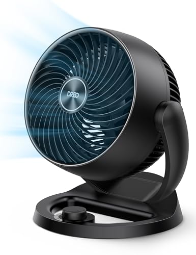 Dreo 12 Inch Desk Fan for Bedroom, 28dB Silent Cooling Fan, 70ft Strong Airflow Table Fans, 120° Adjustable Tilt Electric Fans, 3 Speeds, Quiet Air Circulator for Room, Office
