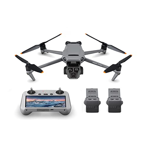 DJI Mavic 3 Pro Fly More Combo with DJI RC (screen remote controller), Flagship Triple-Camera Drone with 4/3 CMOS Hasselblad Camera, 15km Video Transmission, three Batteries, Charging Hub, and more