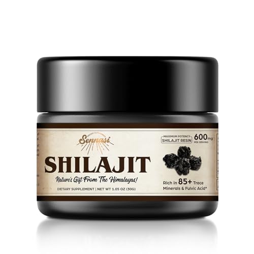 Shilajit Pure Himalayan Organic Shilajit Resin - 600mg Maximum Potency Natural Organic Shilajit Resin with 85+ Trace Minerals & Fulvic Acid for Energy, Immune Support, 30 Grams (1 Pack)