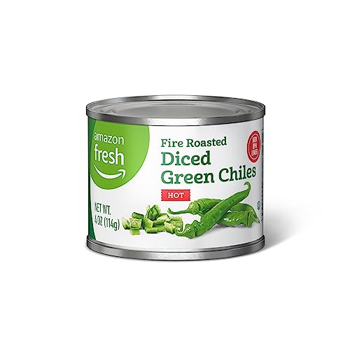 Amazon Fresh, Diced Green Chili Peppers Hot, 4 Oz